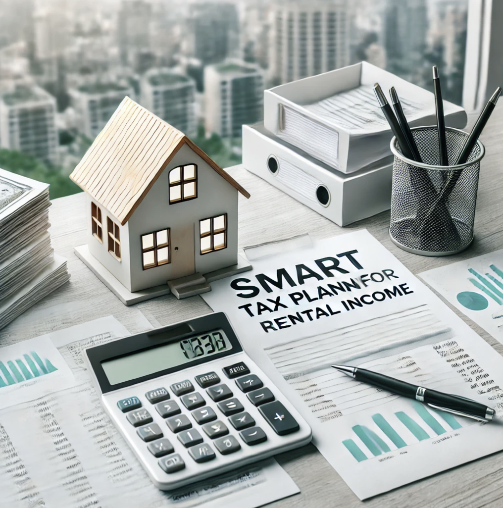 임대소득을 위한 스마트한 세금계획을 시각적으로 표현한 이미지