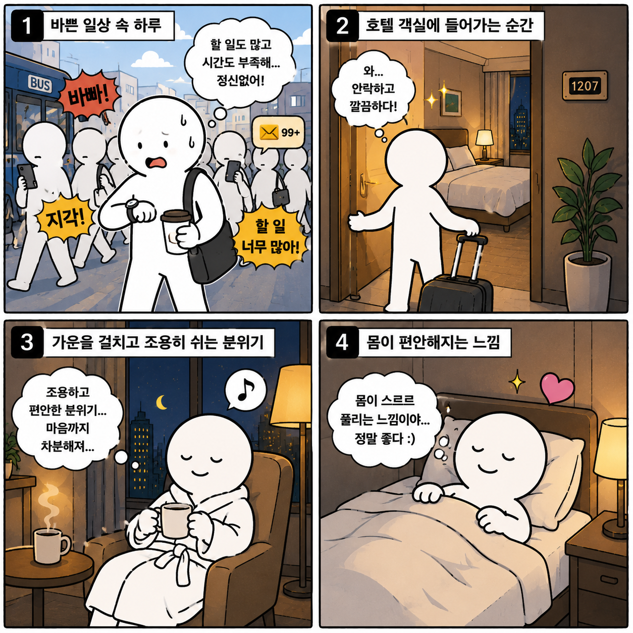호텔에서 가운의 부드러운 촉감