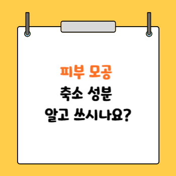 피부모공 줄이는법