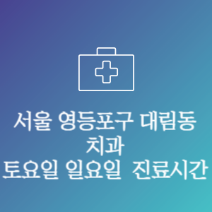 서울 영등포구 대림동 치과 주말 토요일 일요일 문여는 병원 진료시간