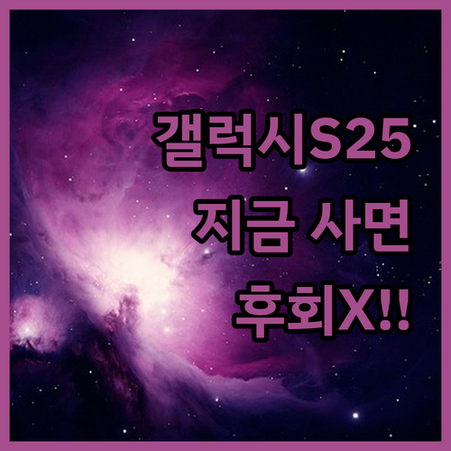 긴급 속보! 갤럭시 S25, 지금 사