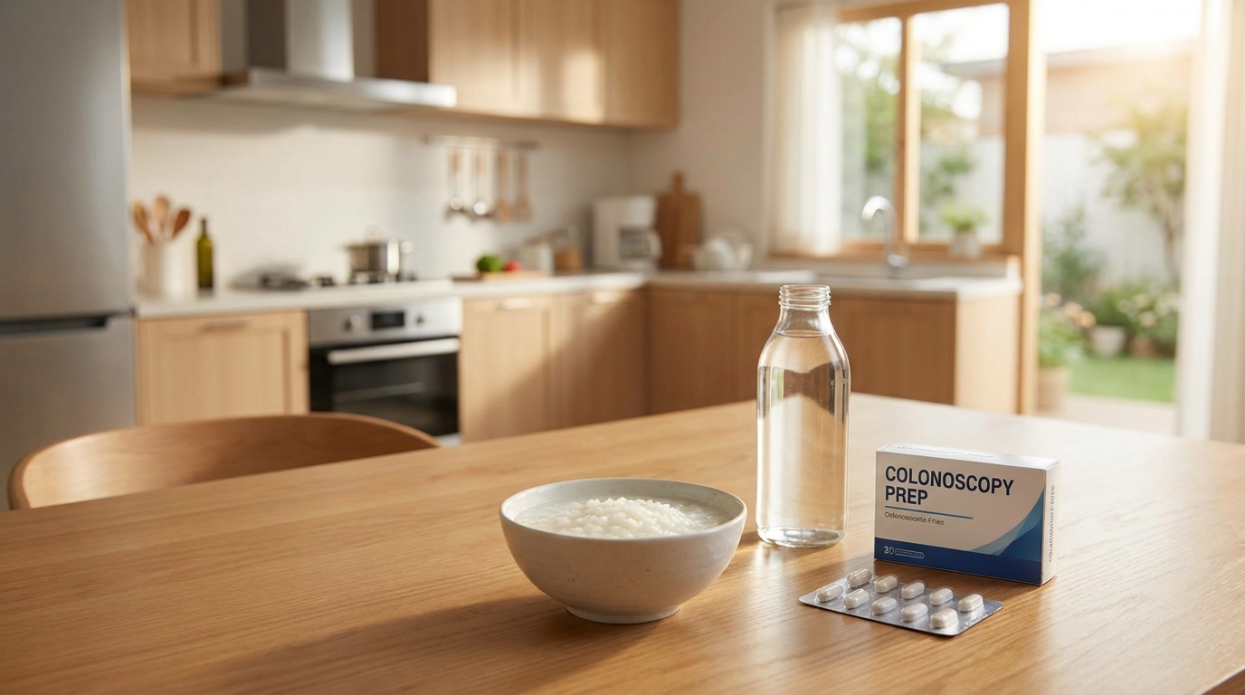 대장내시경 전날 식단 관리와 알약 복용을 준비하는 모습