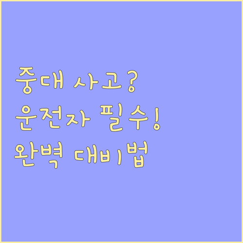 중대 사고부터 경미 사고까지 운전자보..