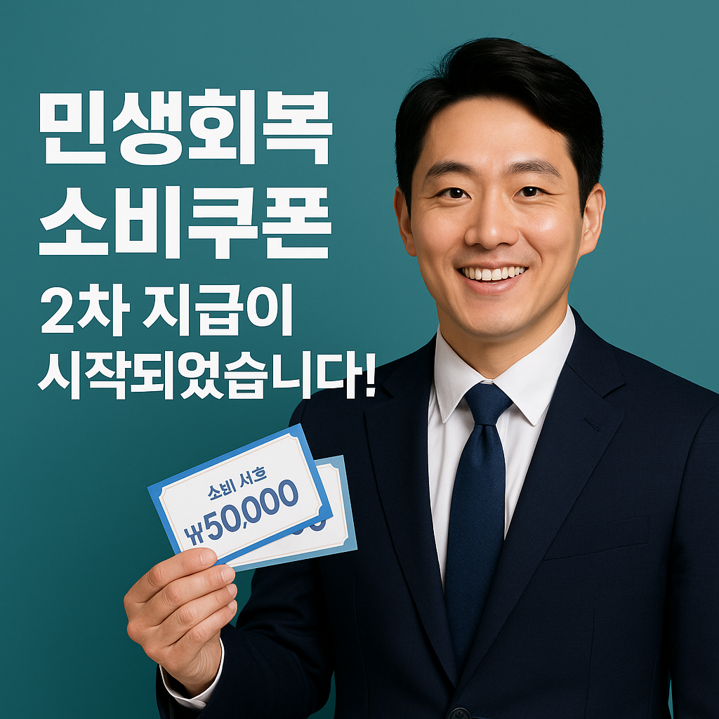 민생회복 소비쿠폰 2차 지급이 시작되었습니다!
