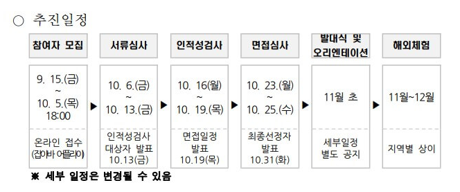 추진일정