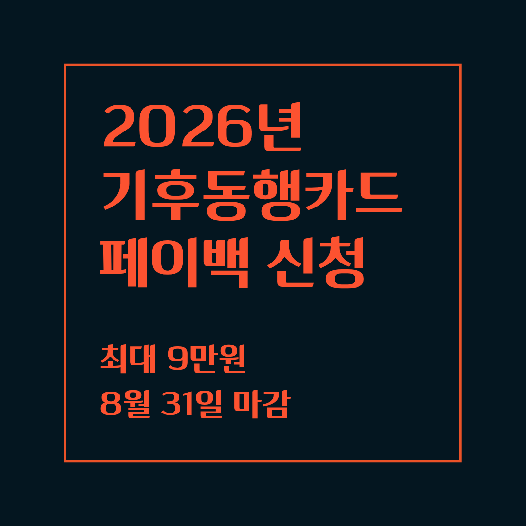 2026 기후동행카드 페이백 신청