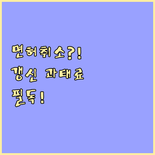 운전면허 갱신 기간 경과 시 과태료 ..