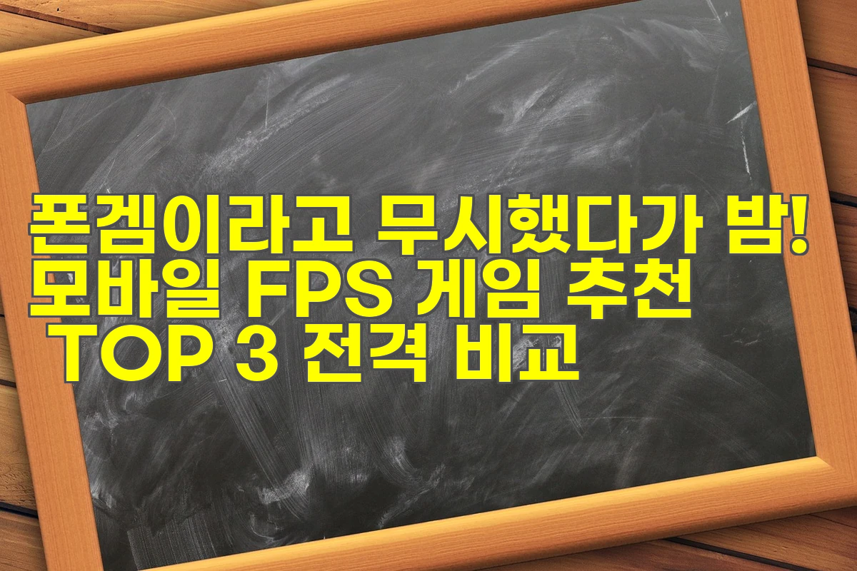 모바일 FPS 게임 추천 TOP 3