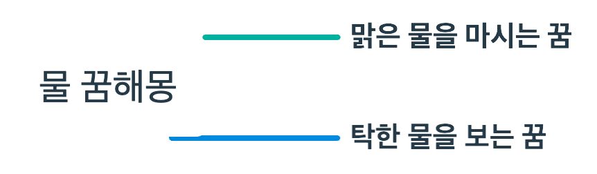 맑은 물에서 수영하는 등 물 관련 꿈해몽 정리 마인드 맵