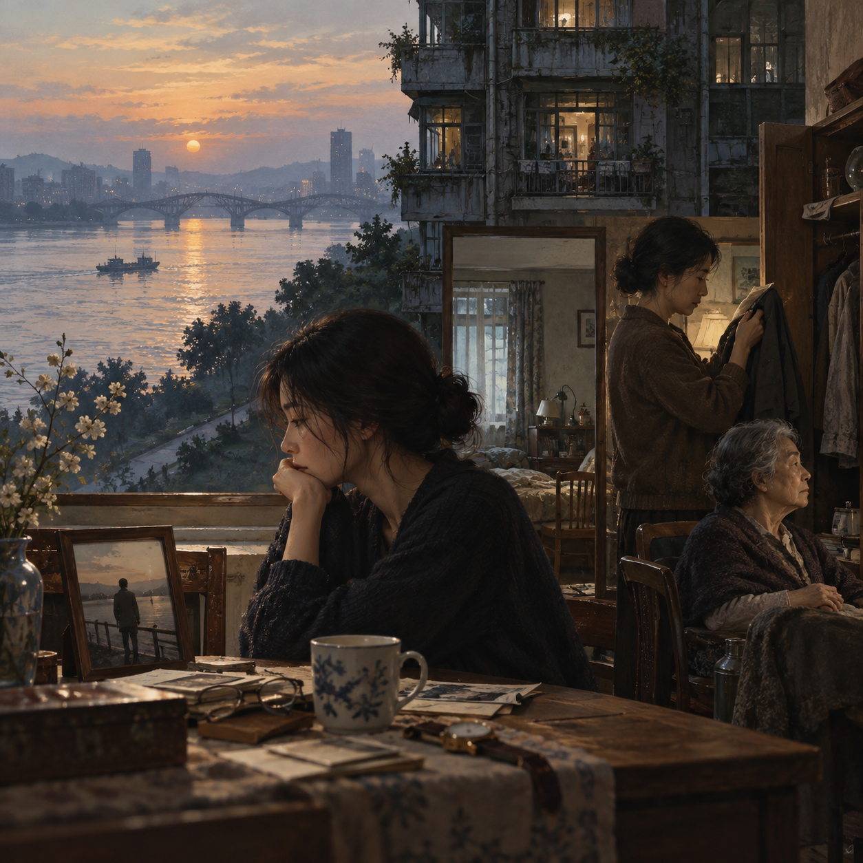 처음 만난 외로움의 공개 설정을 상징하는 자체 제작 일러스트