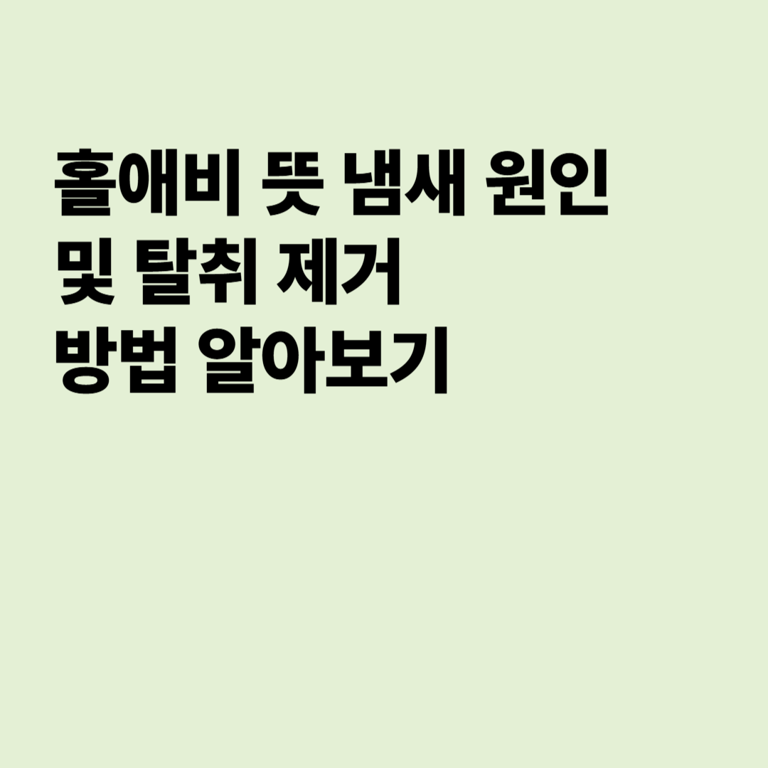 홀애비 뜻 냄새 원인 및 탈취 제거 방법 알아보기