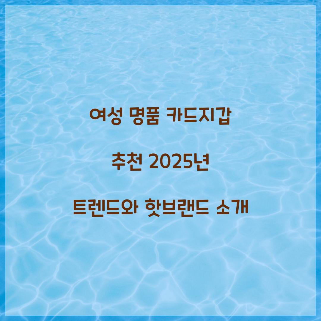 여성 명품 카드지갑