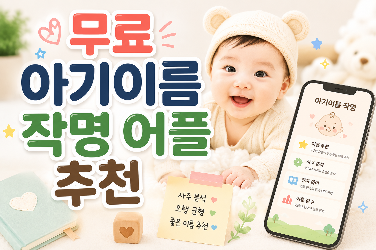 무료 아기이름 작명 어플 추천 TOP5|사주·철학관 작명까지 한번에 관련 사진