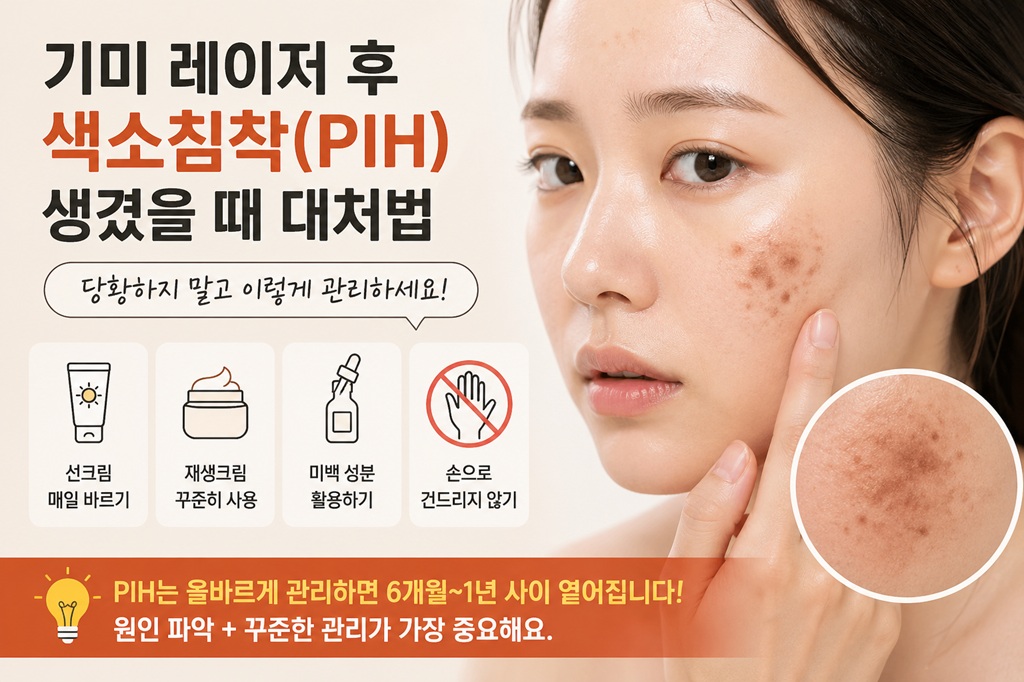 기미 레이저 후 색소침착(PIH) 생겼을 때 대처법(선크림&middot;재생크림&middot;미백관리)
