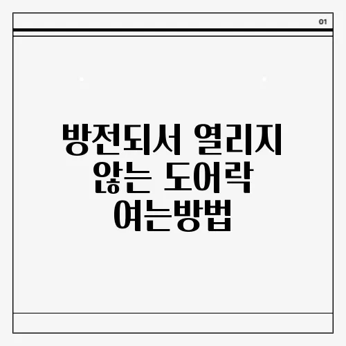 방전되서 열리지 않는 도어락 여는방법