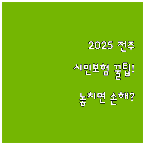 2025 전주시 시민안전보험 보장 내..