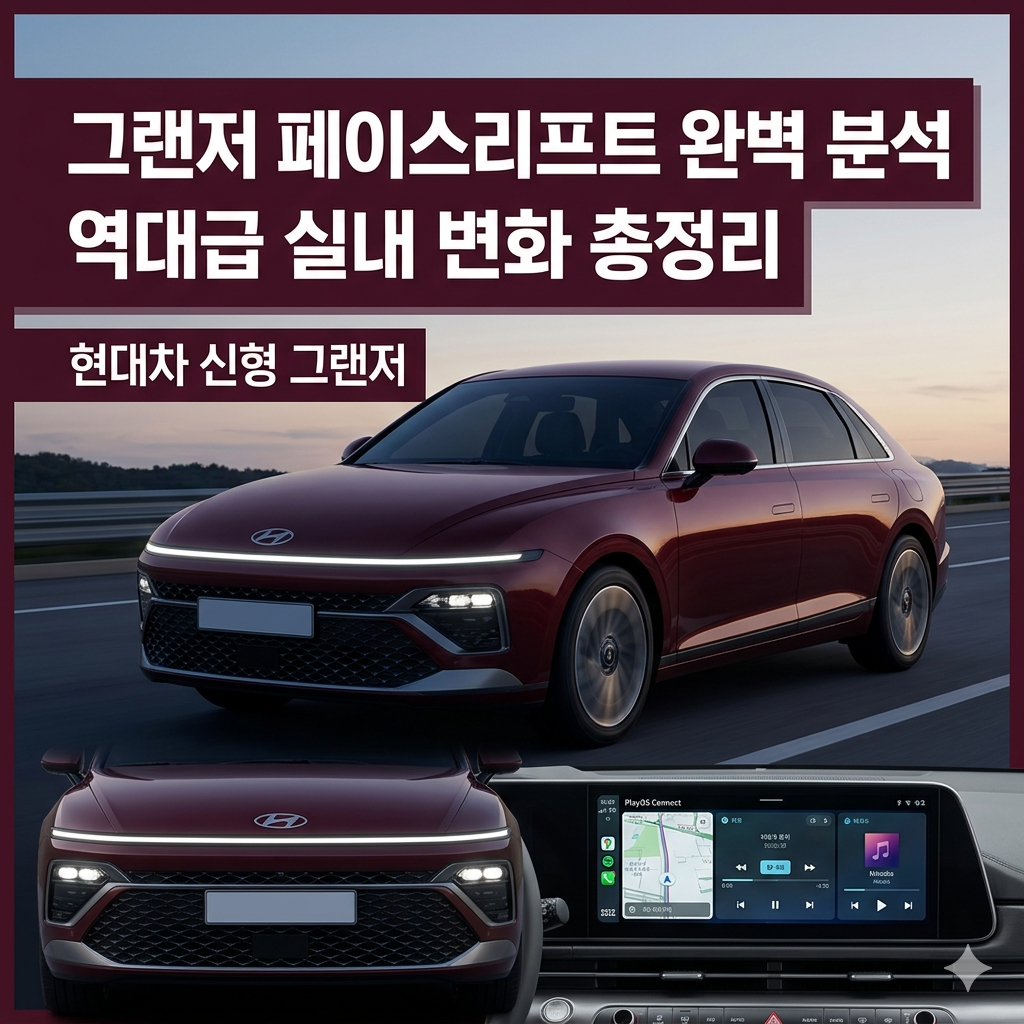 현대차 신형 그랜저 페이스리프트 완벽 분석 및 풀체인지급 실내 변화