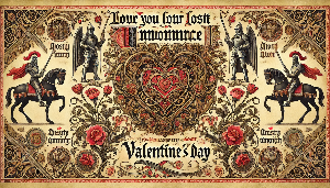 중세시대 발렌타인 시대 카드