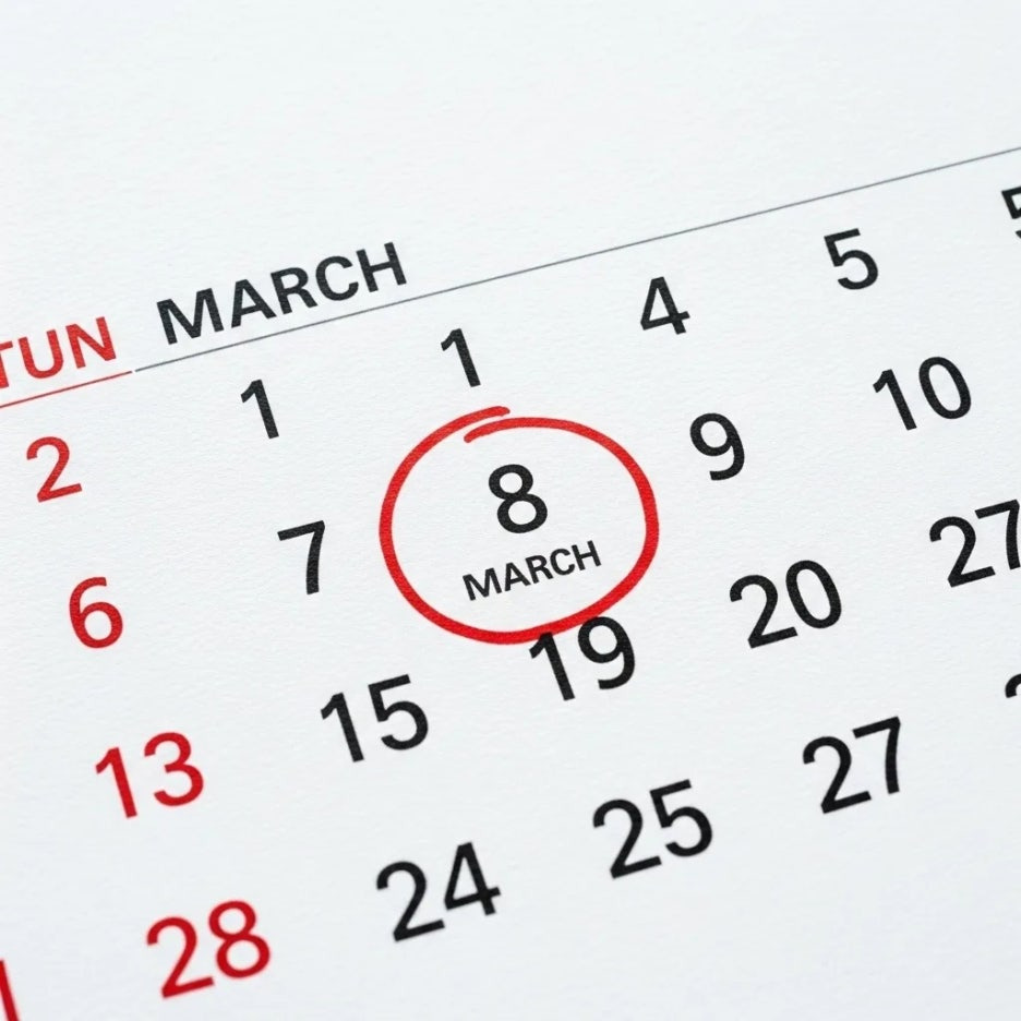 달력에 표시된 3월 세일 기간 날짜