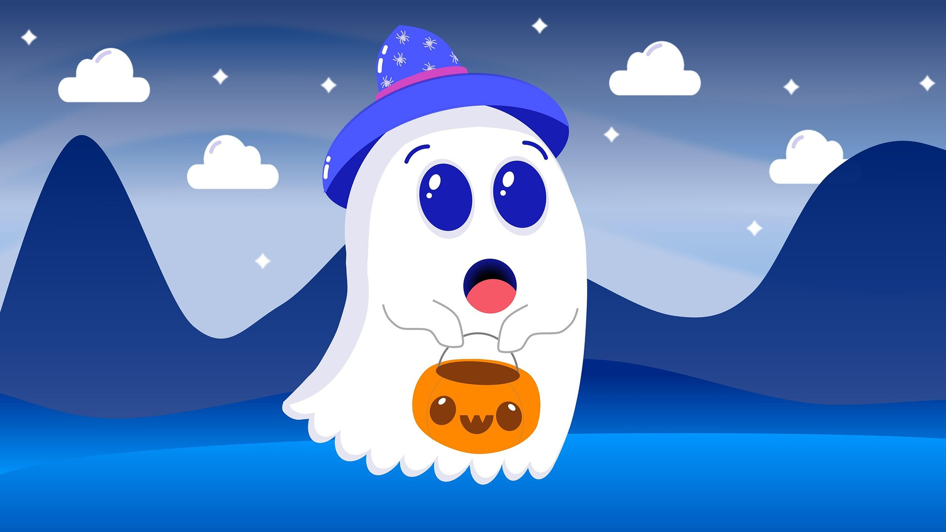 귀여운 귀신 캐릭터가 있는 사진