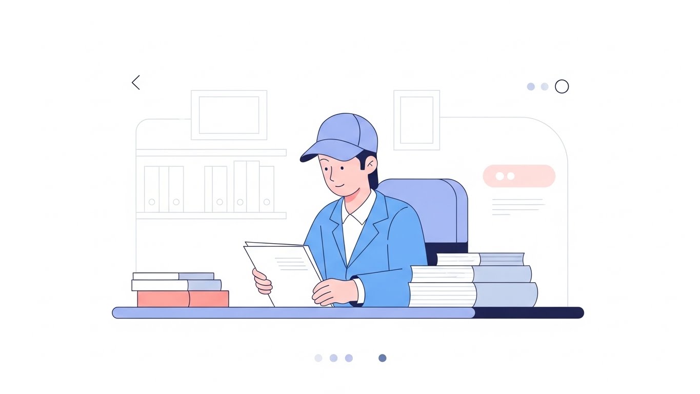 중소기업 사무직에서 서류를 정리하는 고졸 취업자의 모습, 첫 직종 선택이 커리어의 출발점이 됩니다.