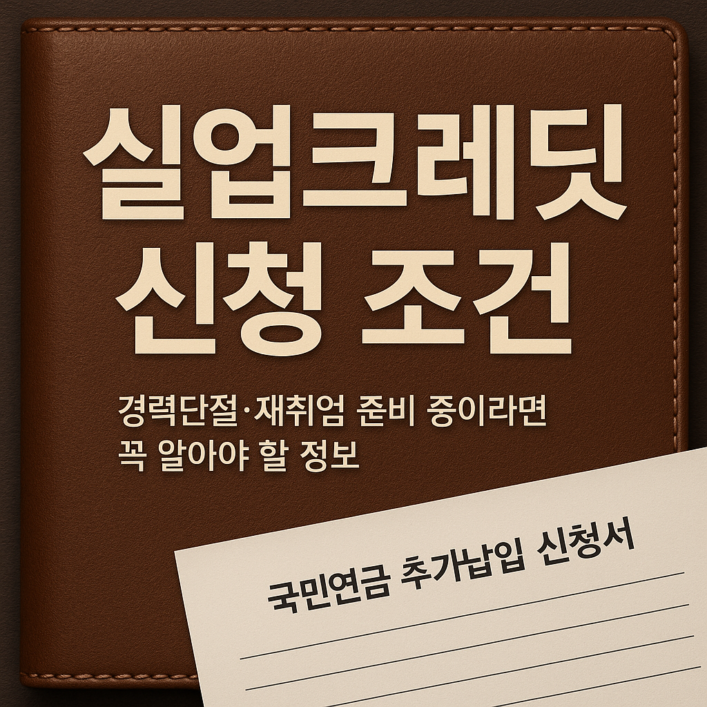 [실업크레딧 신청 조건] 경력단절&middot;재취업 준비 중이라면 꼭 알아야 할 정보