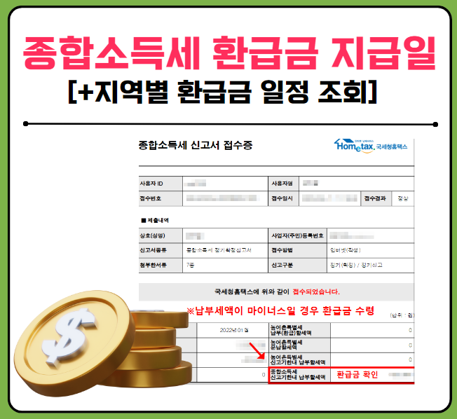 종합소득세 환급금 지급일