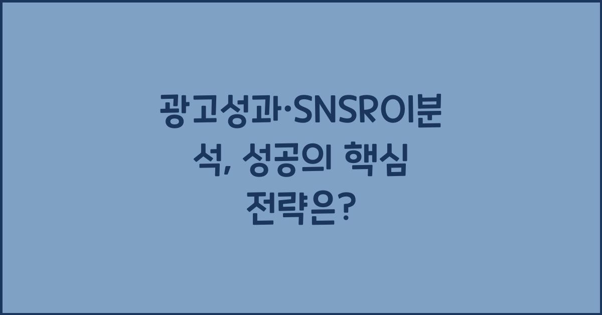 광고성과·SNSROI분석