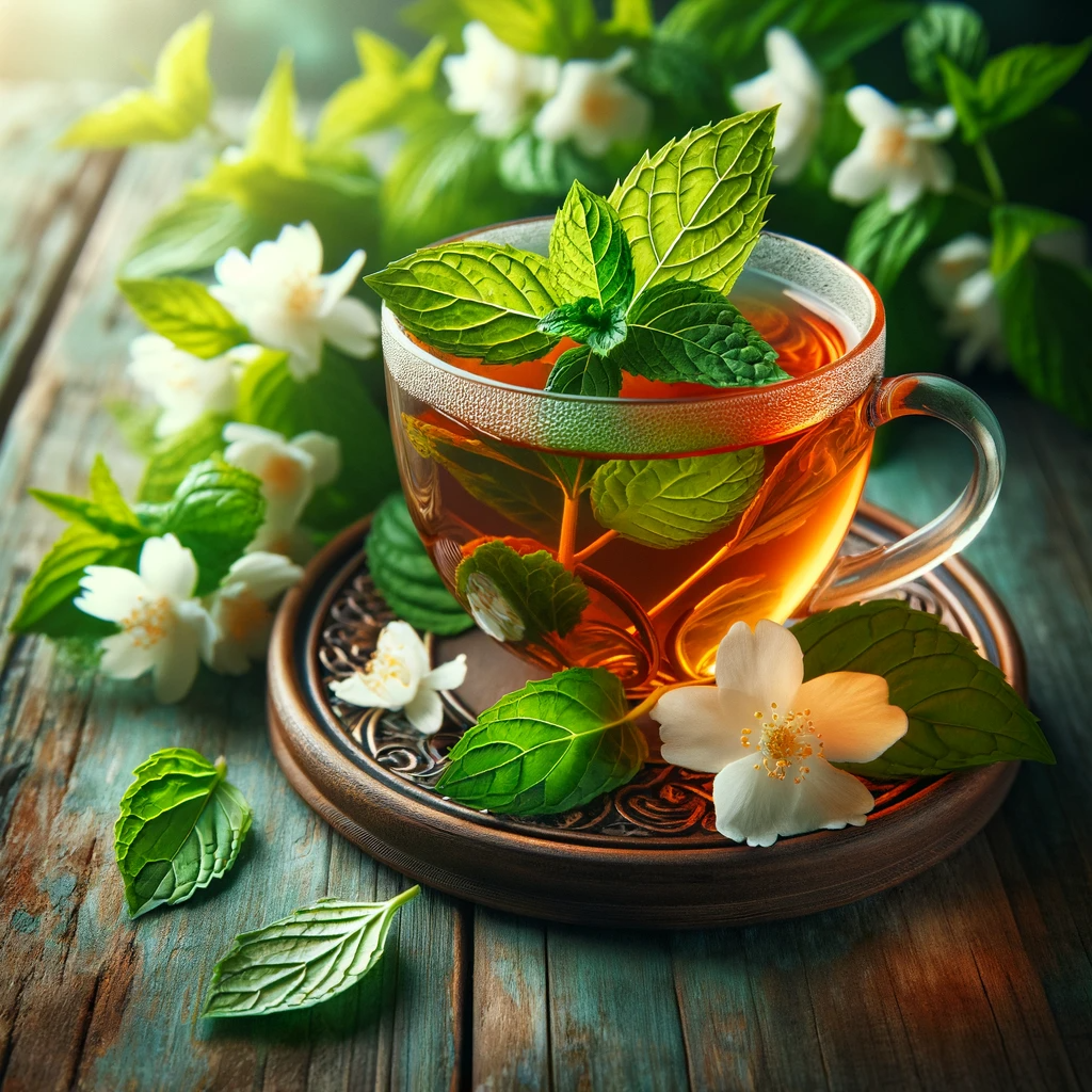 자스민 민트 티