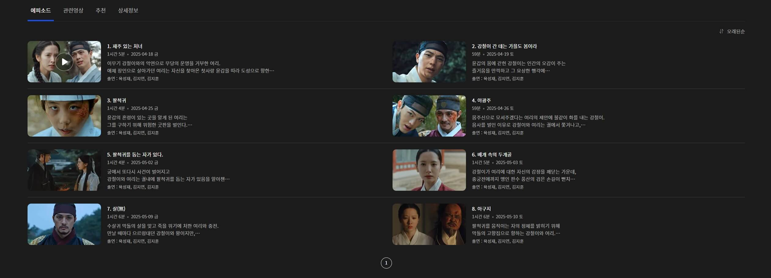 귀궁 웨이브 공개시간