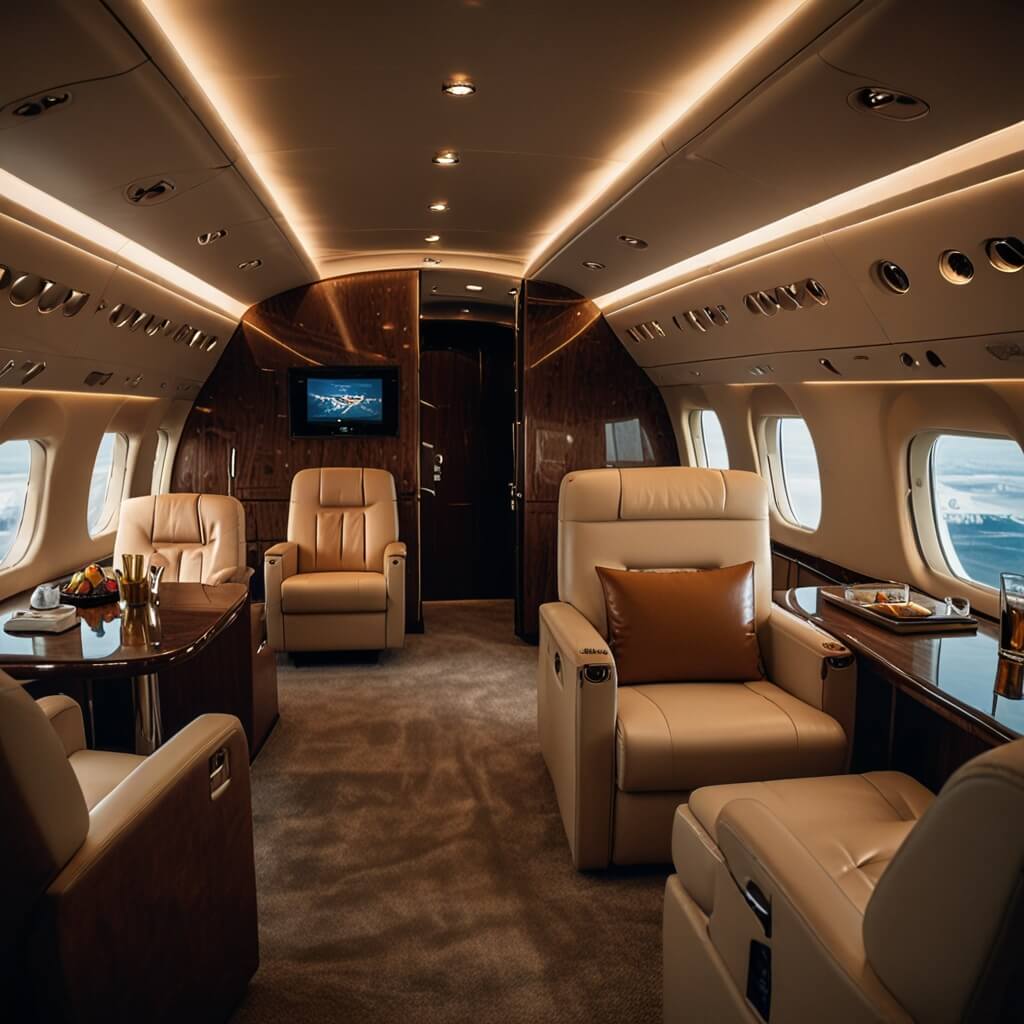 프라이빗-제트-내부