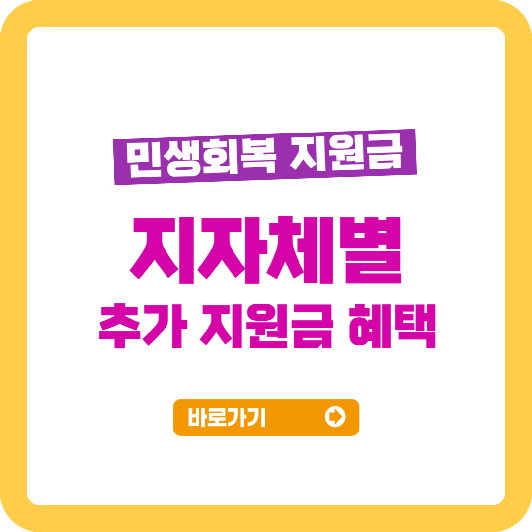 민생지원금 지자체별 추가 지원금