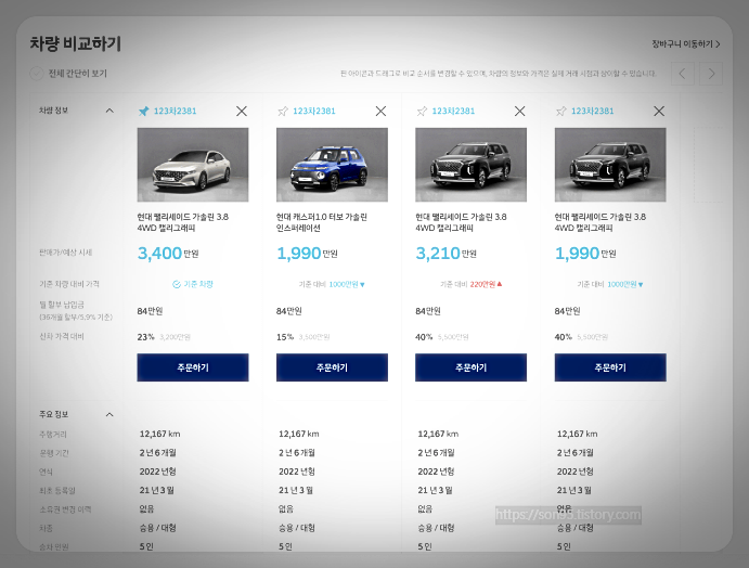 찜하기, 장바구니, 비교하기 서비스2
