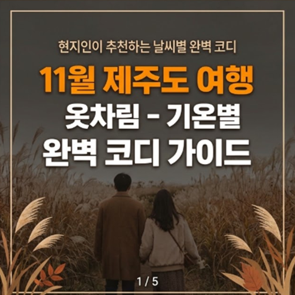 11월 제주도 여행 옷차림