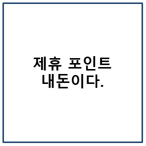 제휴 포인트 내 돈이다.