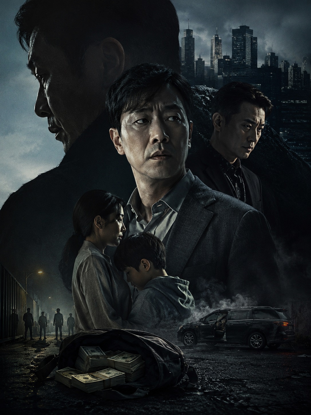 모범가족 줄거리와 결말을 떠올리게 하는 범죄 조직과 평범한 가장의 긴장감 있는 드라마 분위기