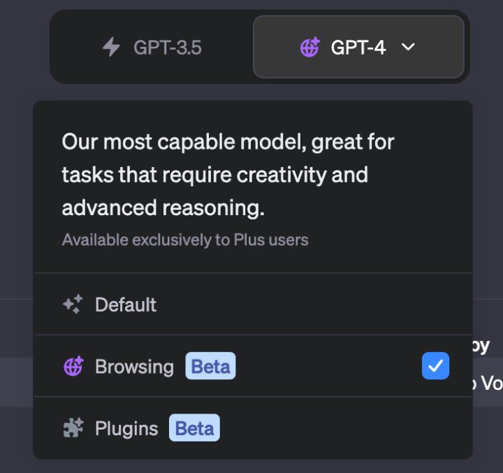 GPT-4 브라우징 베타 기능