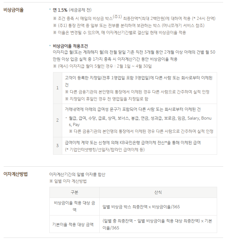 이자 및 금리 우대 조건