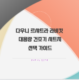 다우니 르샤트라 라비킷 대용량 건조기 시트지 선택 가이드