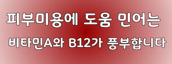 피부미용에 도움 민어는 비타민A와 B12가 풍부합니다