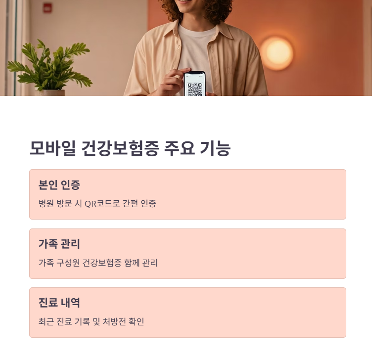 모바일 건강보험증의 주요 기능 및 사용법