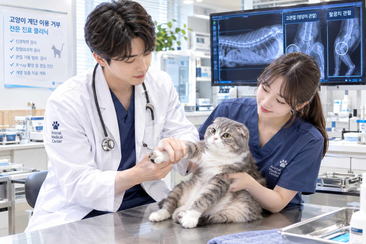 고양이 계단 이용 거부 전문 진료 검진
