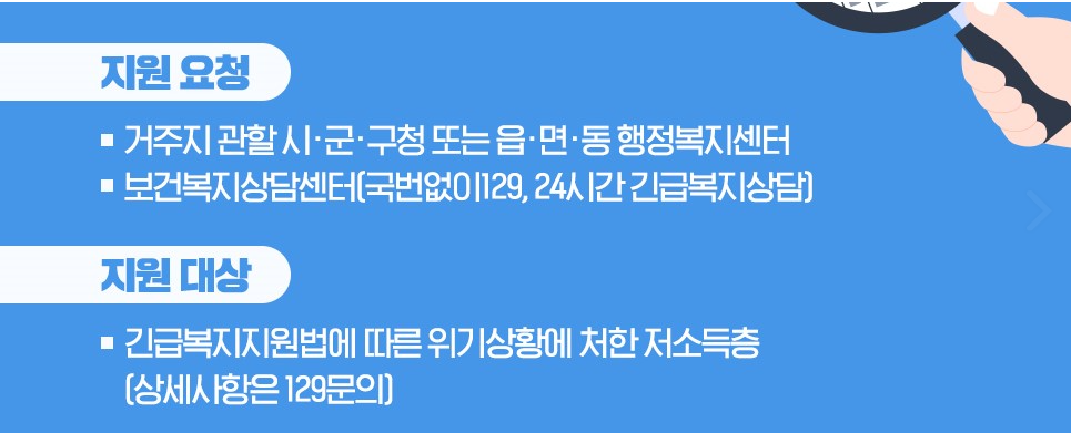 긴급복지 생계지원금 신청
