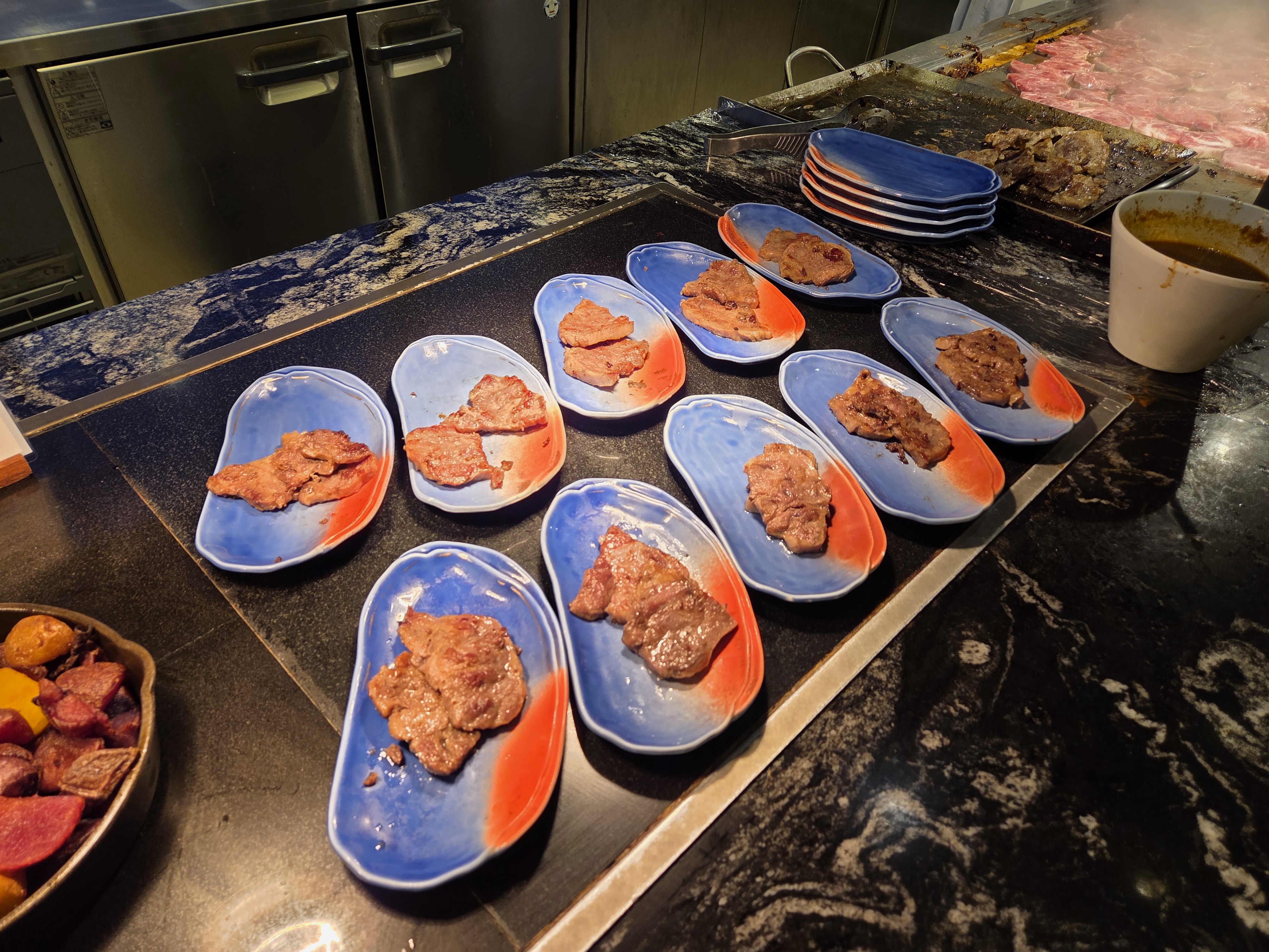 노보리베츠 다이이치 타키모토칸 석식 뷔페, 즉석에서 구워주는 와규 스테이크 코너