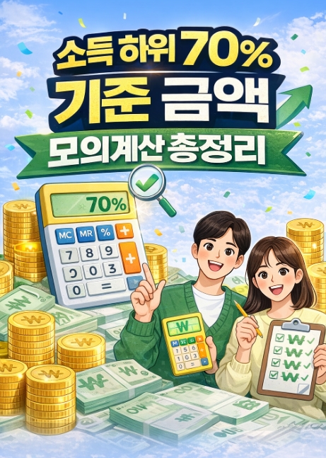 소득 하위 70% 기준 금액 모의계산 총정리