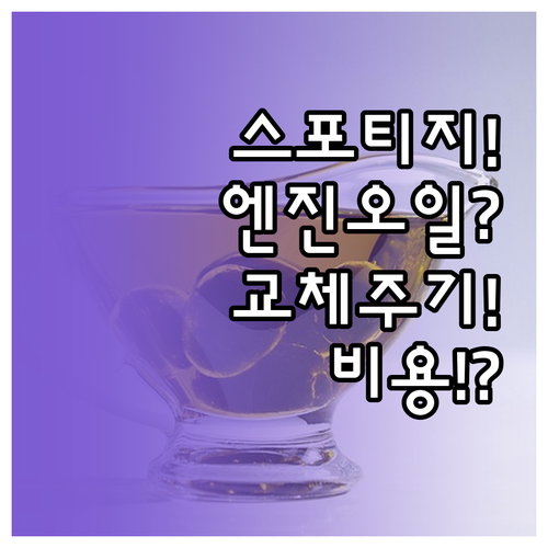 스포티지 엔진오일 교체 주기와 비용 ..