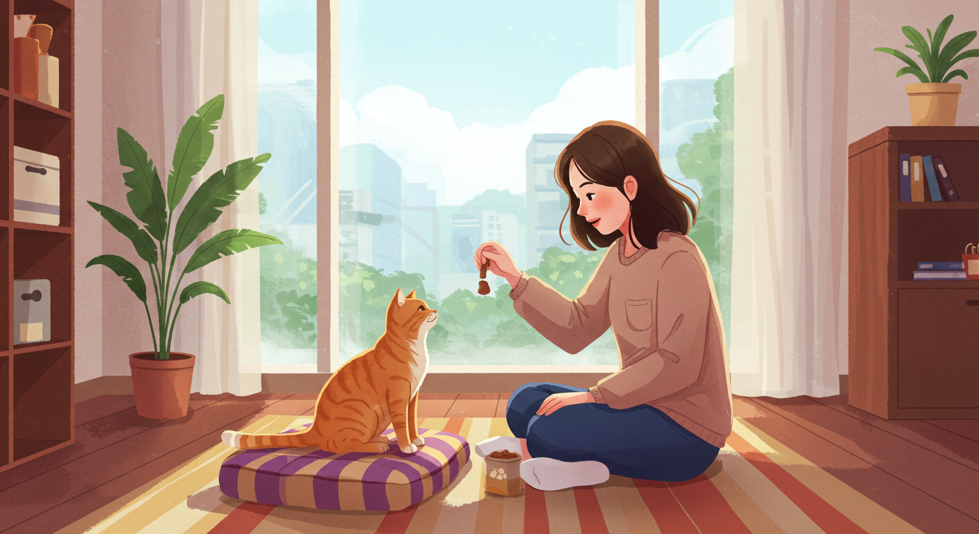 고양이 훈련중