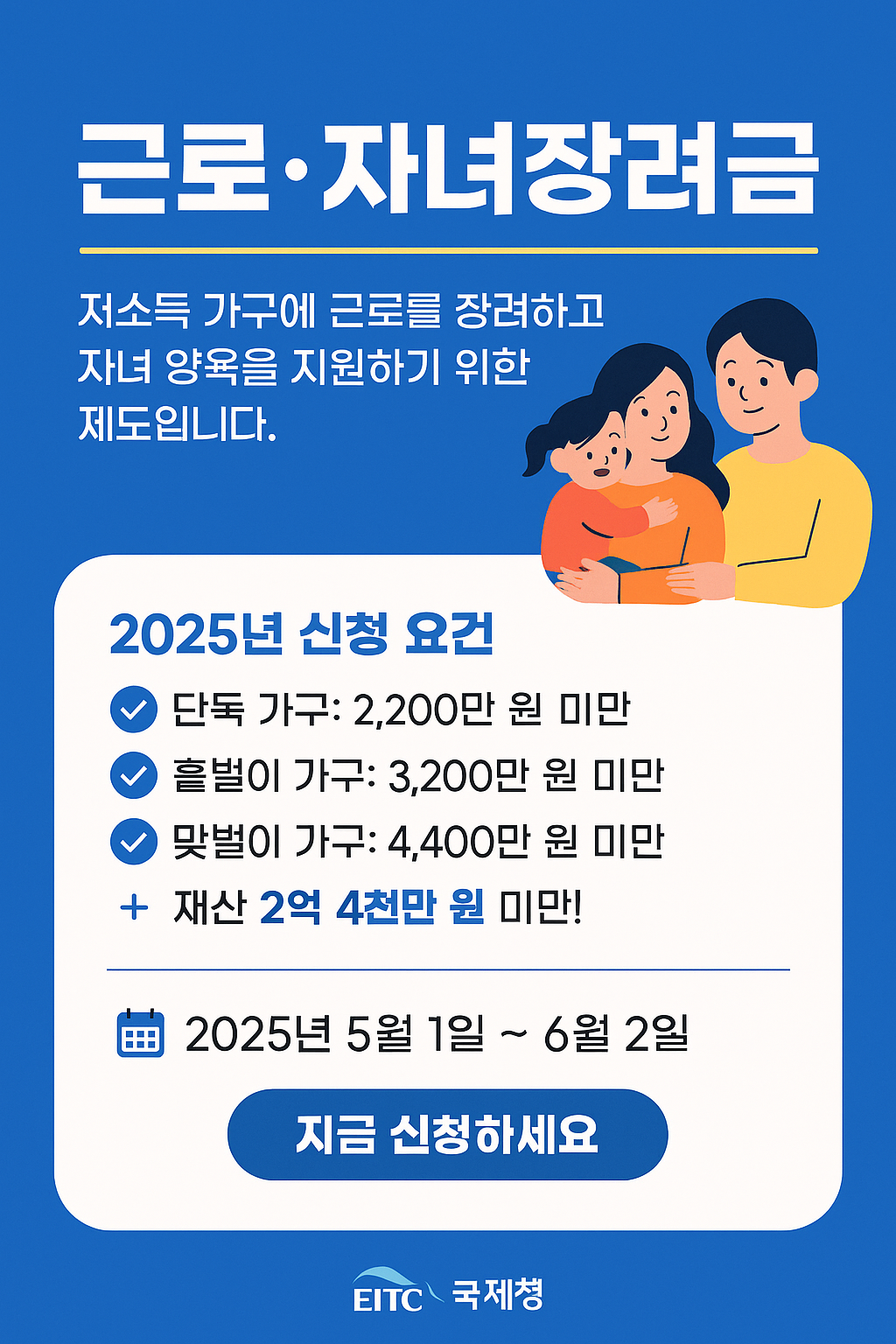 가구 유형별 소득 요건 (2024년 총소득 기준)