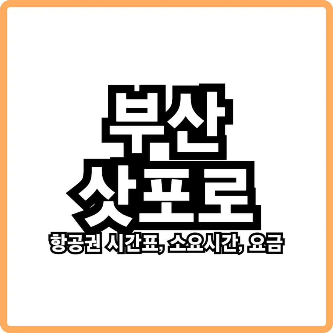 부산 삿포로 직항 항공권