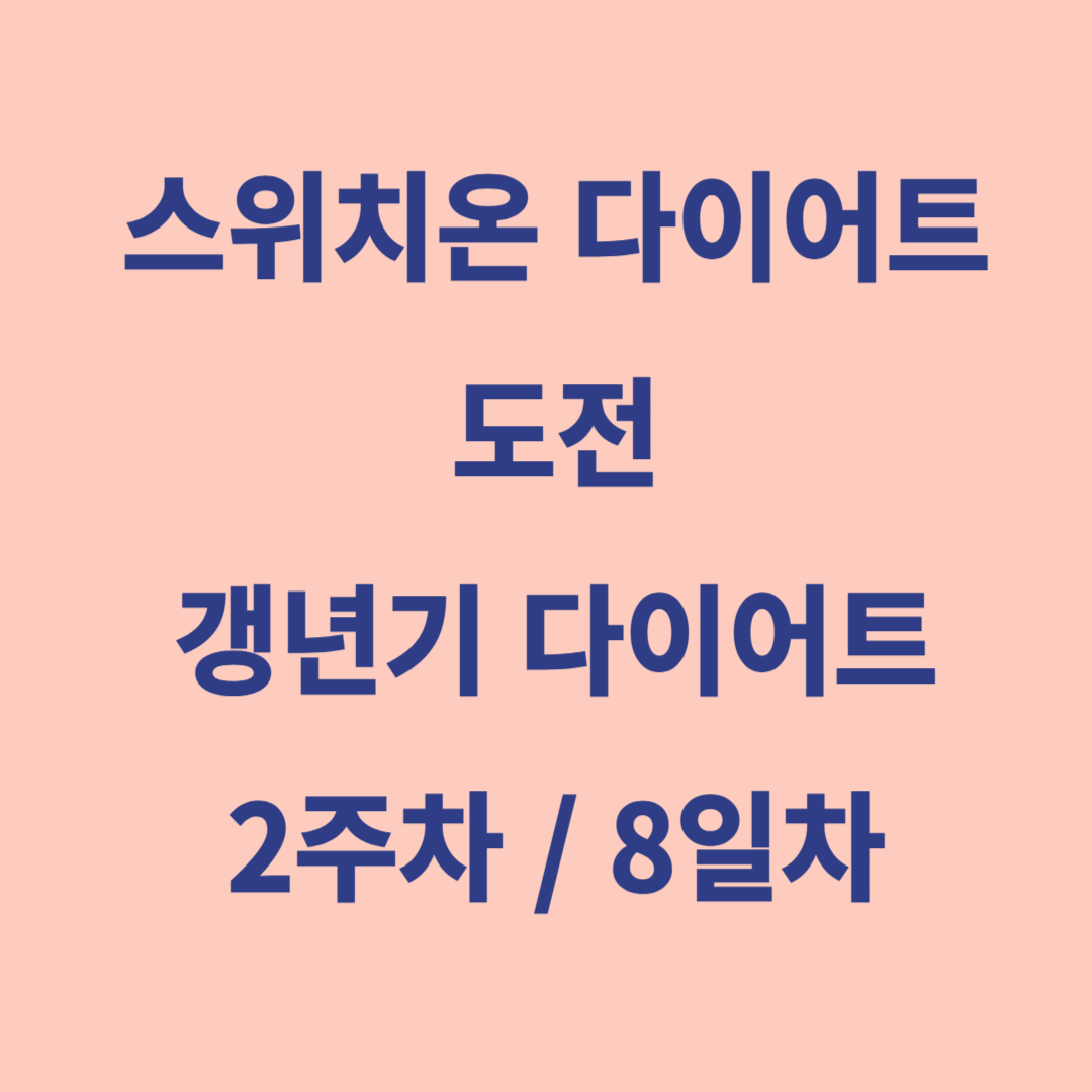 스위치온 다이어트 2주 8일차